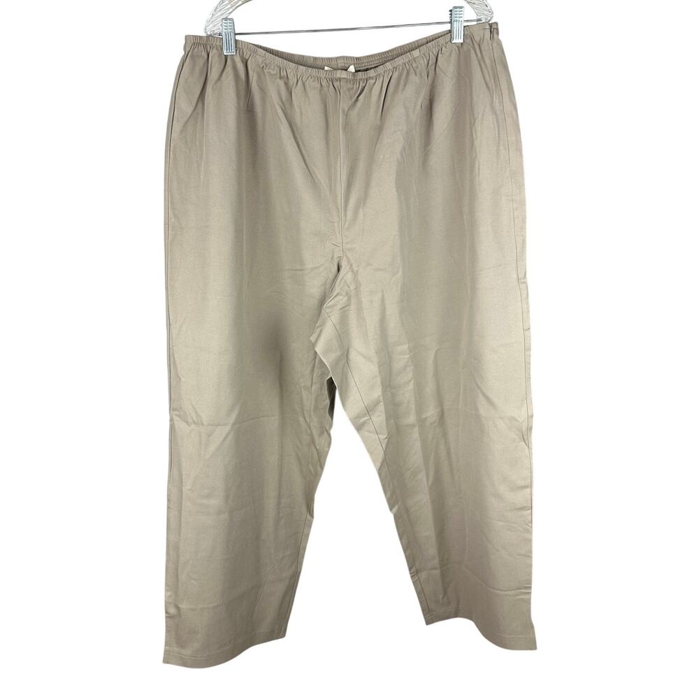 Eileen Fisher Organic Stretch Cotton Twill Slim Ankle Pant Stone Women's 3X NWT